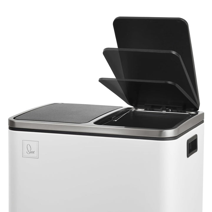 SVITA TM2X30 Treteimer 60 Liter Abfalleimer Mülleimer Design Mülltrennung Papierkorb Küchen-Ordnung