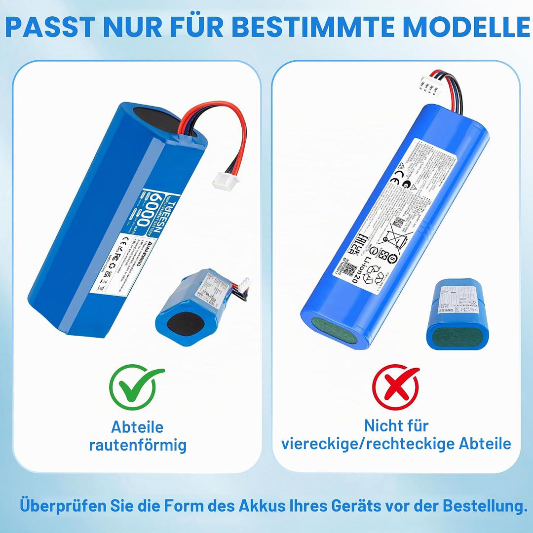 14,4V 6000mAh Li-ion Ersatzakku für Ecovacs T9 T9+ Aivi, Deebot T10 T10+，Ecovacs Deebot X1 Omni/Plus
