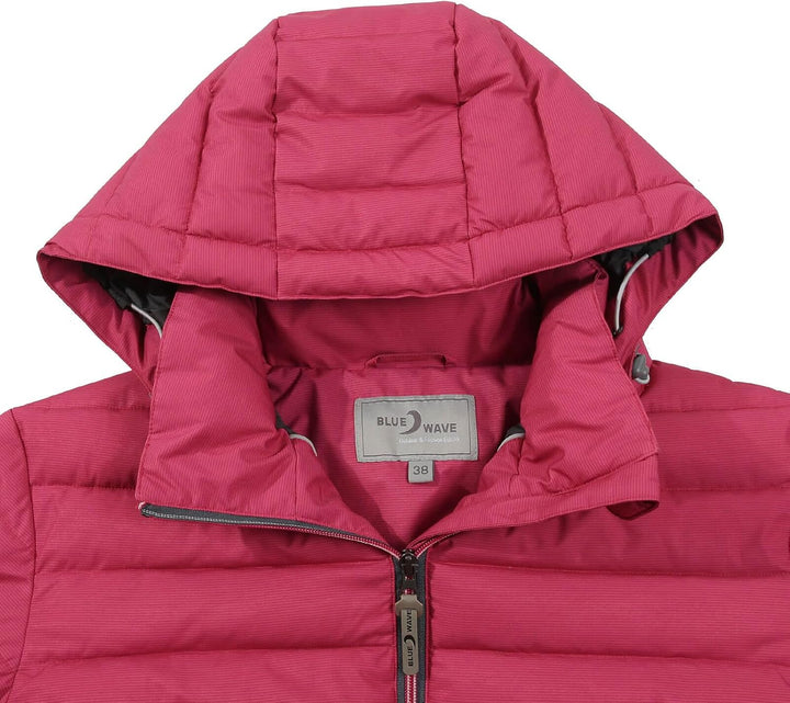 Blue Wave Damen Steppjacke Irina - Jacke gesteppt mit abnehmbarer Kapuze 36 Rosa, 36 Rosa