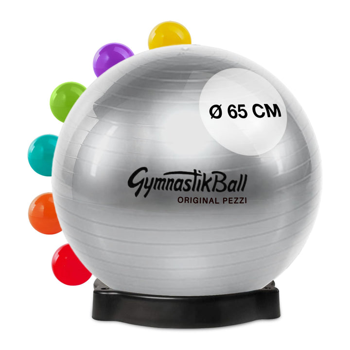 PEZZI Original Pezziball Standard m. Ballschale Sitzball 65cm Anthrazit, 65cm Anthrazit