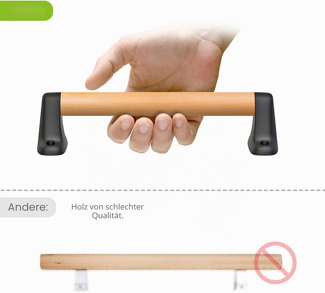 SELEWARE Handlauf Holz Innen Treppenhandlauf - 30.5cm Handläufe Schwarz Holzhandlauf Rund Treppengel