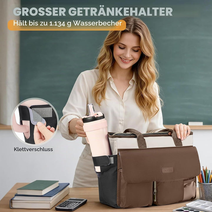 RAINSMORE Lehrertasche Damen mit Lunchfach 15,6 Zoll Laptoptasche Gross Isoliertes Fach Wasserdicht