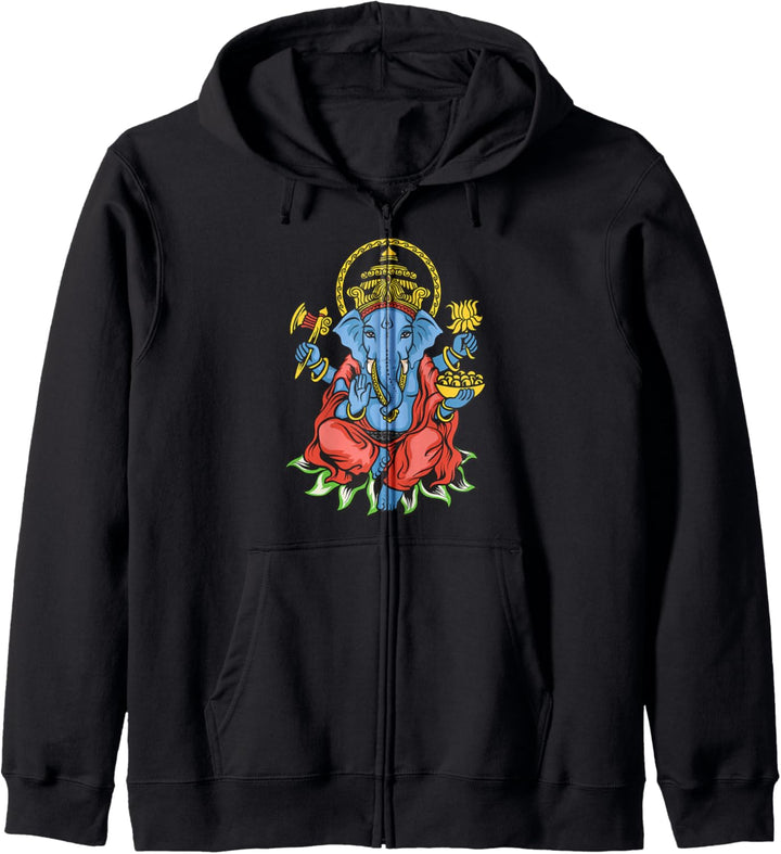 Spiritual Hindu God Ganesha Meditation Yoga Kapuzenjacke