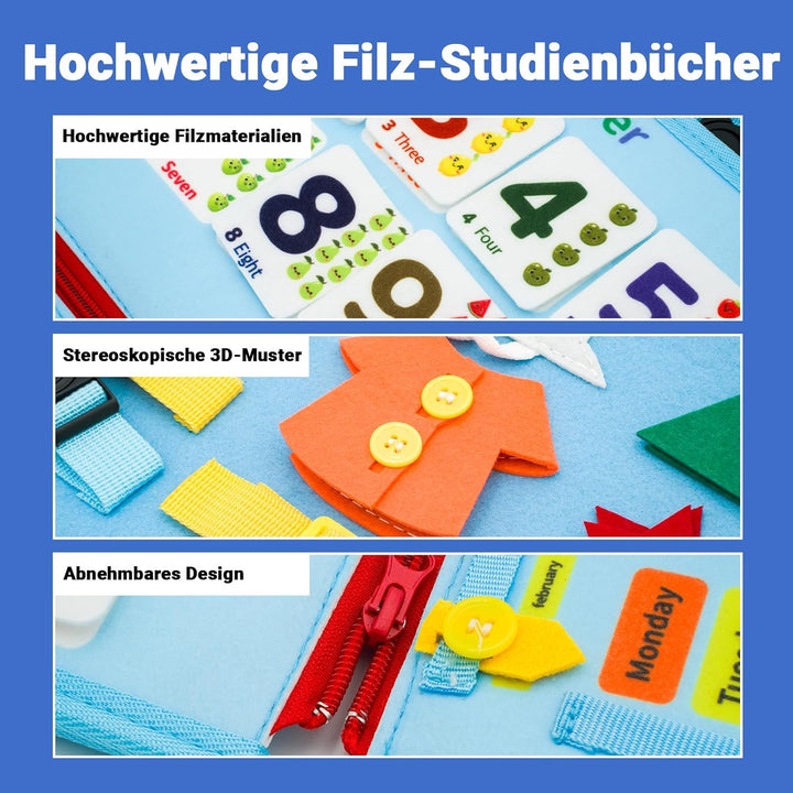 RunHero Busy Board Montessori Spielzeug Baby ab 1 Jahr Quiet Book Activity Board Motorikspielzeug Fi