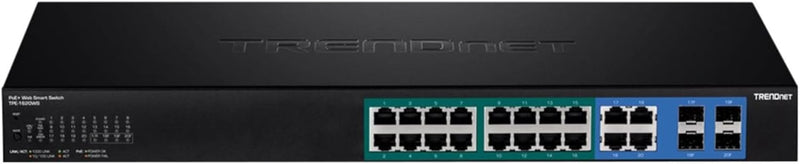 TRENDnet TPE-1620WS 16-Port Gigabit Web Smart PoE+ Switch, 16 x Gigabit PoE+ Ports, 4 x geteilte Gig