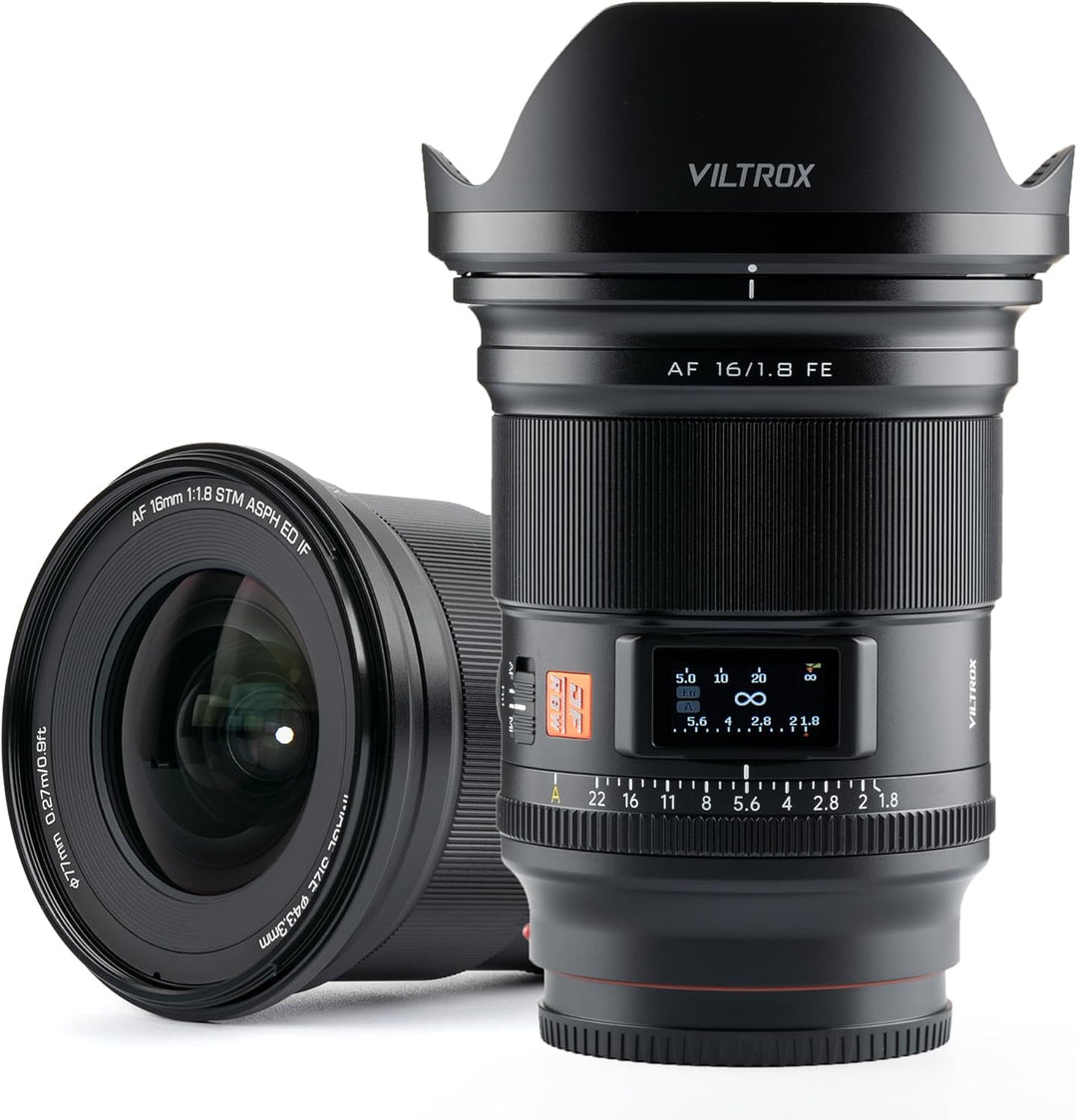 VILTROX 16mm F1,8 f/1,8 Vollbild Weitwinkel Autofokus Objektiv mit LCD Bildschirm Objektiv Kompatibe