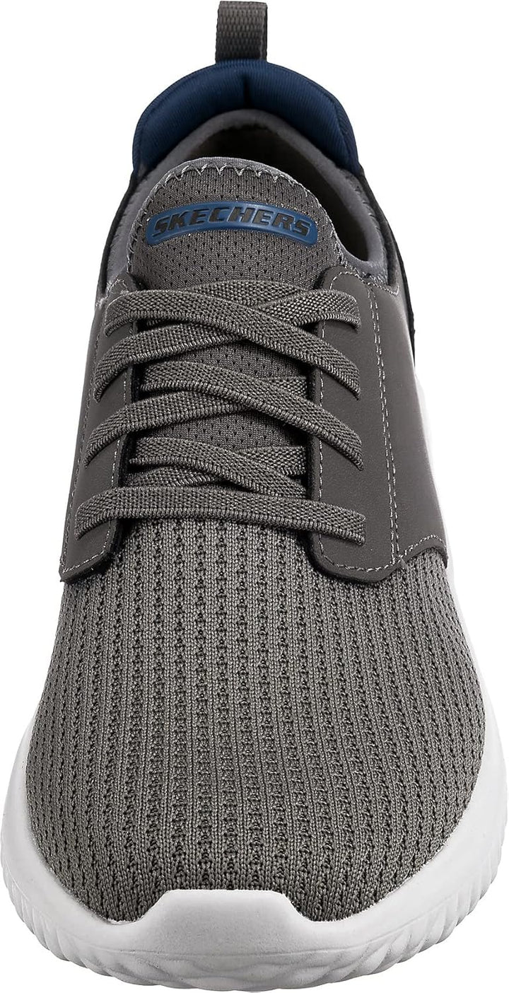 Skechers Herren Delson 3.0 Mooney Runde Zehenpartie, Bungee-Schnür-Slipper 44 EU Gray Knitted Mesh,