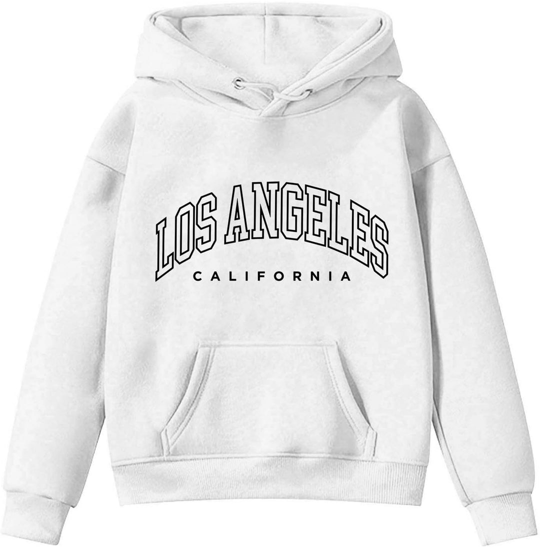 Zofedap LOS Angeles Kapuzenpullover Kinder Mädchen Teenager Oversize Hoodie Sweatshirt mit Taschen L