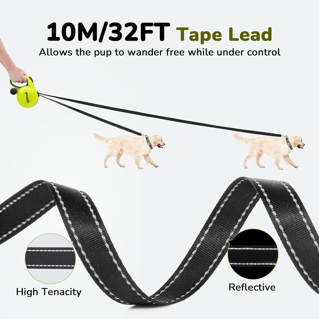 pecute Hundeleine 10m, Rollleine für Hunde, 360° Verhedderungsfreier Leinenverlängerung, Anti-Rutsch