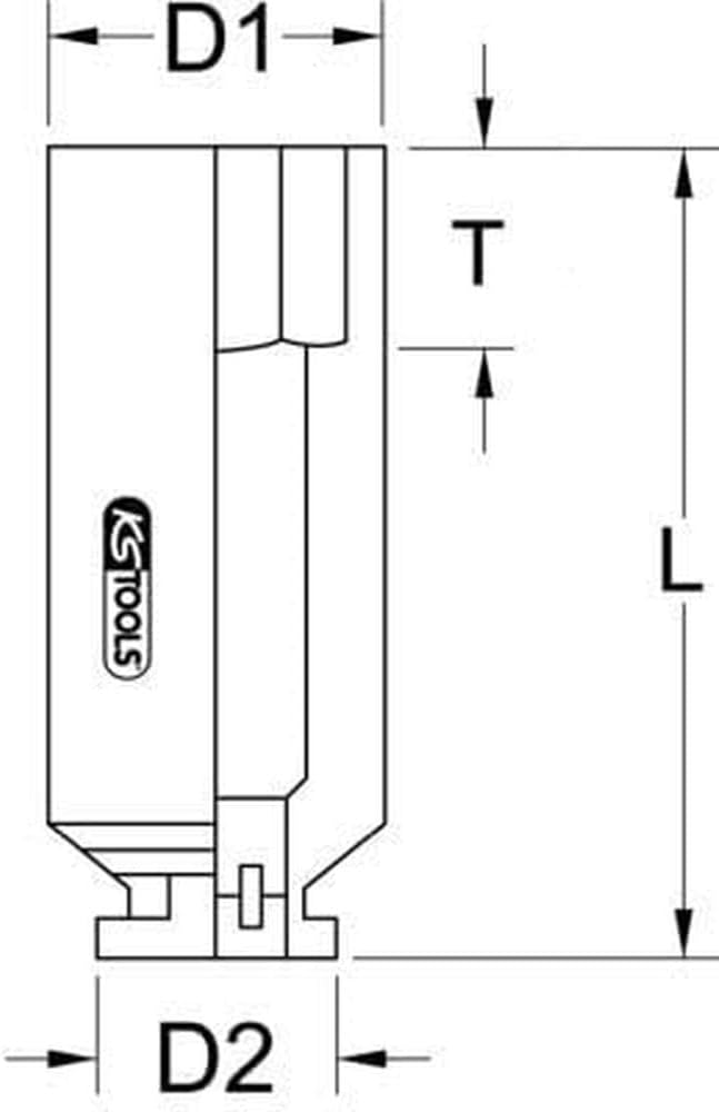 KS Tools 515.1846 1" Sechskant-Kraft-Stecknuss, lang, 46mm 46 mm, 46 mm