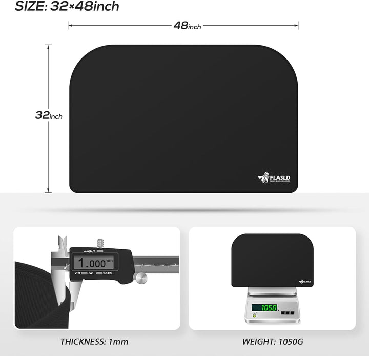 FLASLD Feuerfeste Matte für den Innenbereich, Flammensichere Matte für den Aussenbereich, Glasfasert