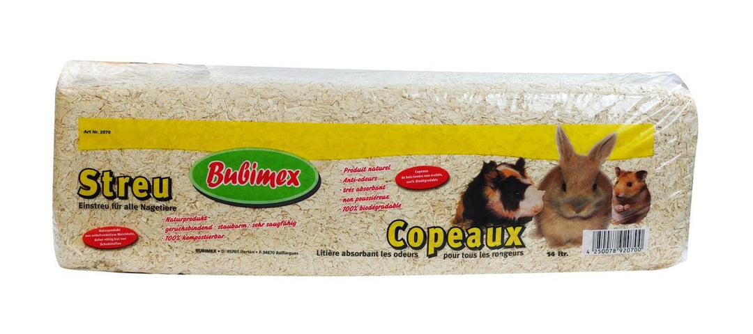Bubimex Holzspäne – Einstreu für Nagetiere – Kaninchen, Hamster, Meerschweinchen, Mäuse, Meerschwein