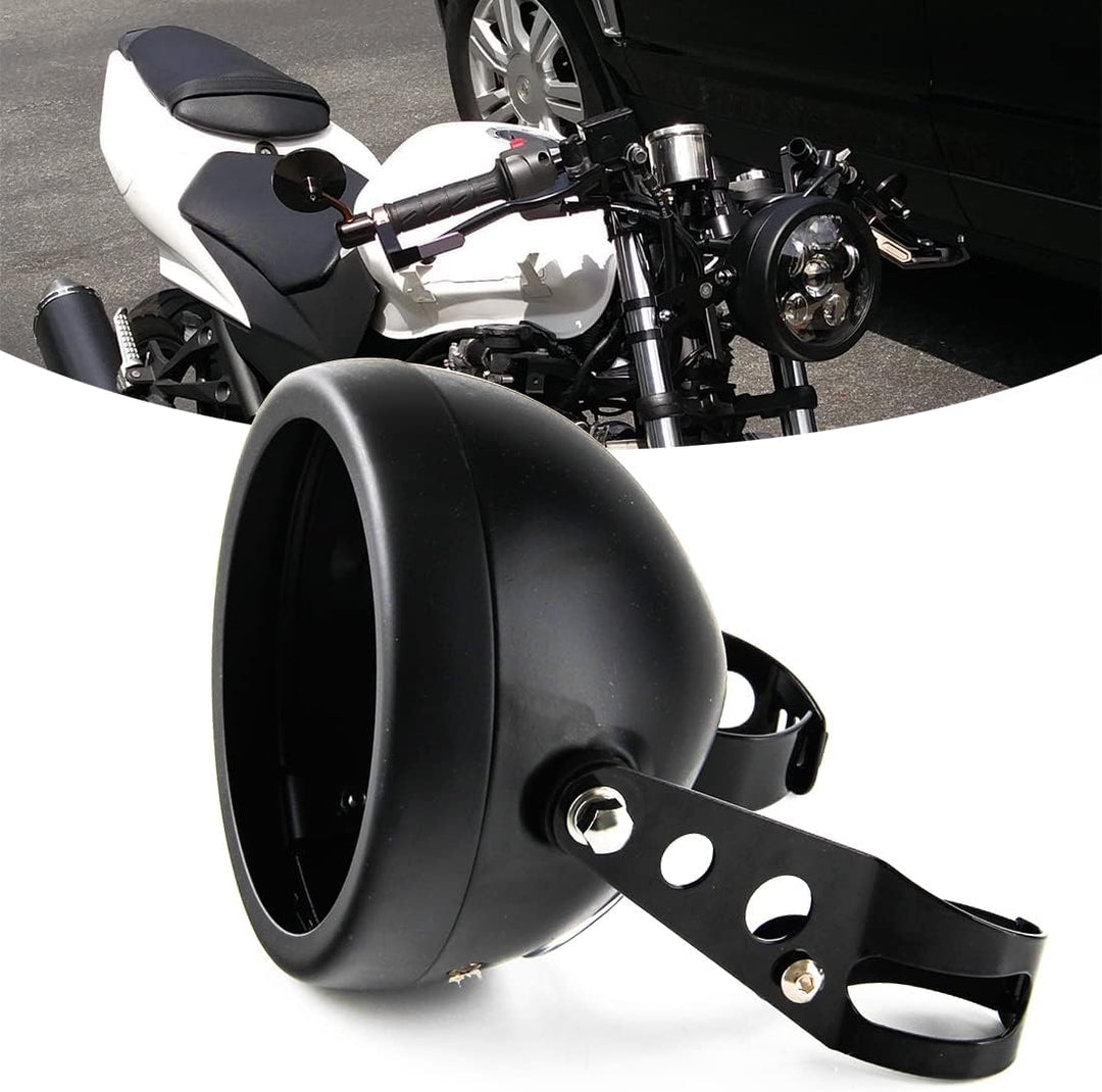 SKUNTUGUANG 5 3/4 5,75 Zoll Led Scheinwerfer Housing Bracket Eimer für Motorrad Schwarz