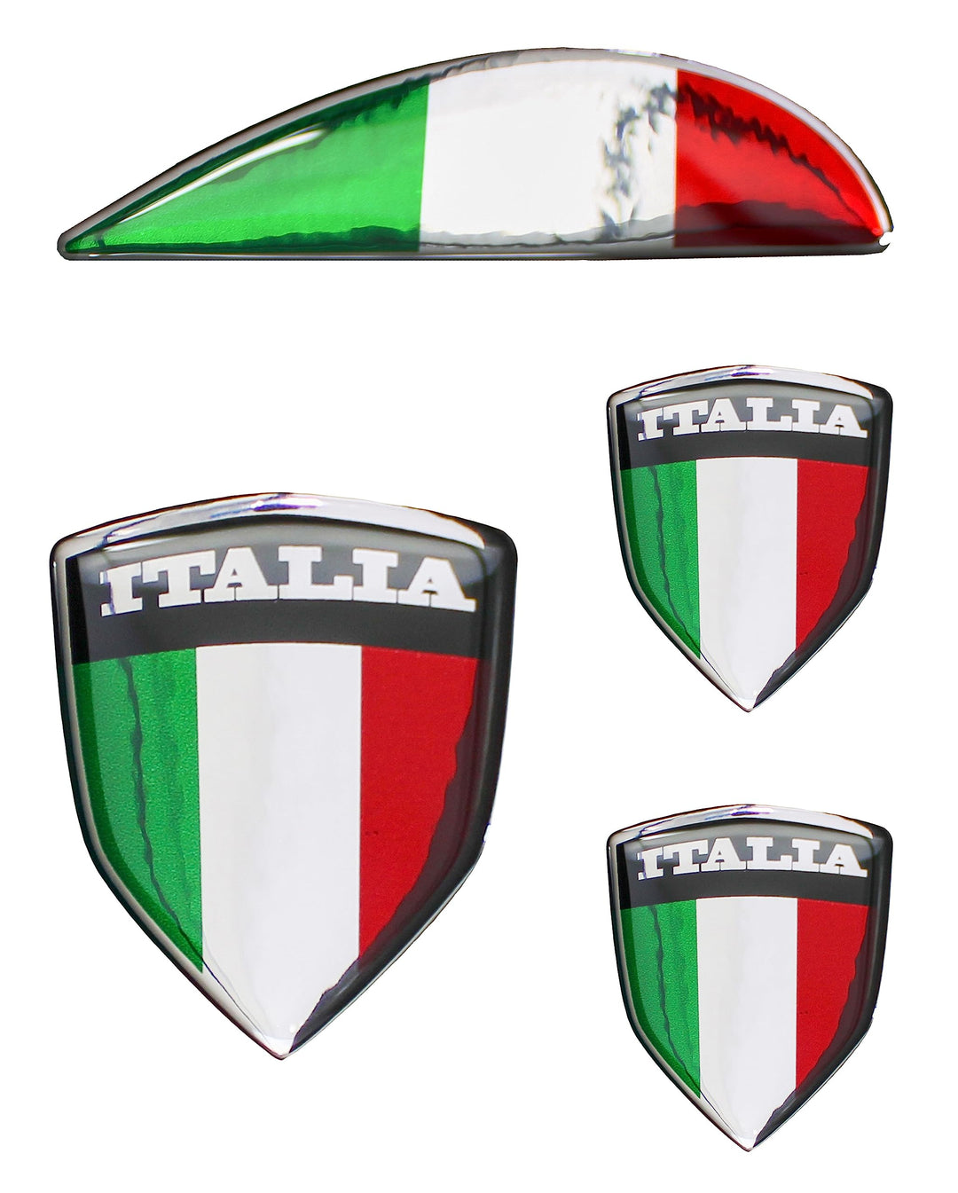 Tankpad Seitenhaube Chrom Sticker Deko Set 3D Italia kompatibel mit Vespa GTS Super 125 X550602 Seit