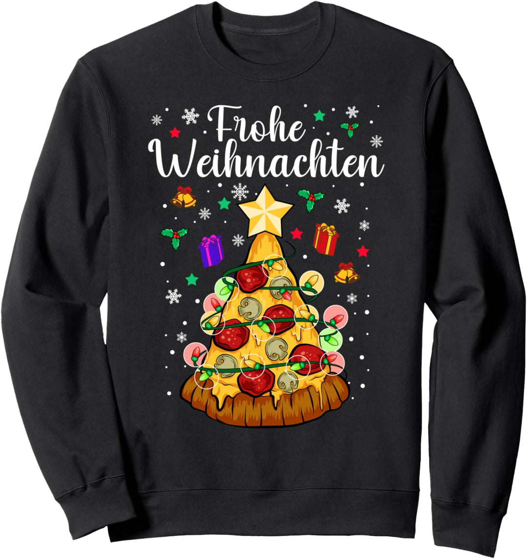 Lustiges Pizzeria Weihnachts Pizza Frohe Weihnachten 2021 Sweatshirt