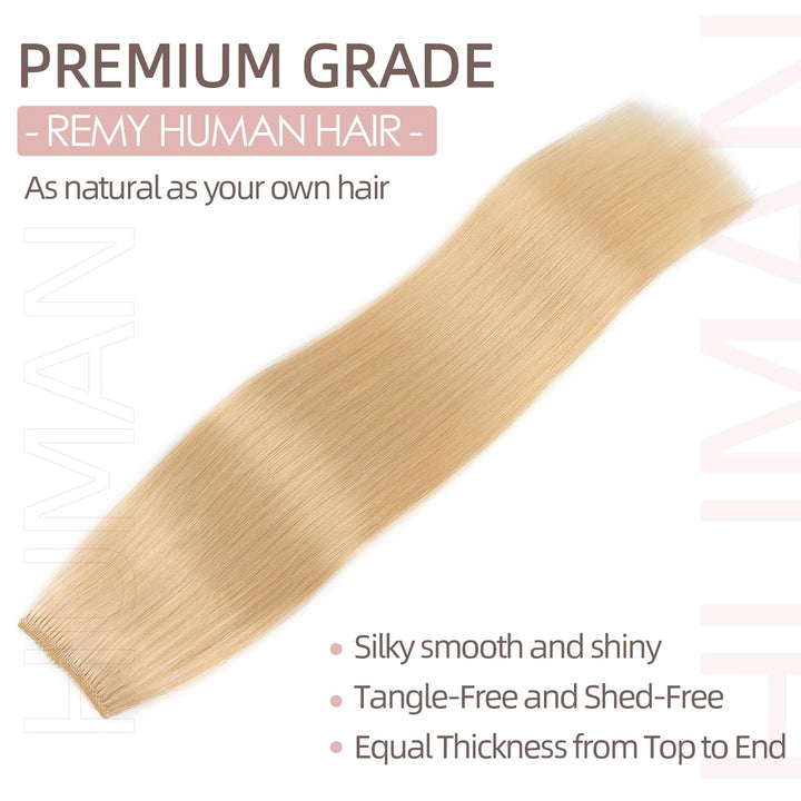 Extensions Echthaar mit transparenter Schnur, Silk-co Wire in ExtensionsBleichblond 60g, Secrets Hai