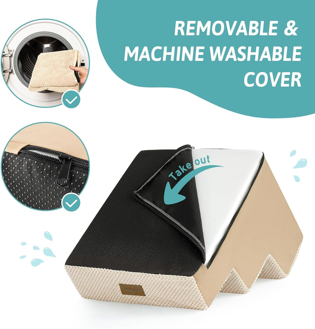 Hundetreppe für Kleine Hunde, 3 Stufen Haustiertreppe für Bett Couch Auto, 35cm Hoch Hochdichtem Sch