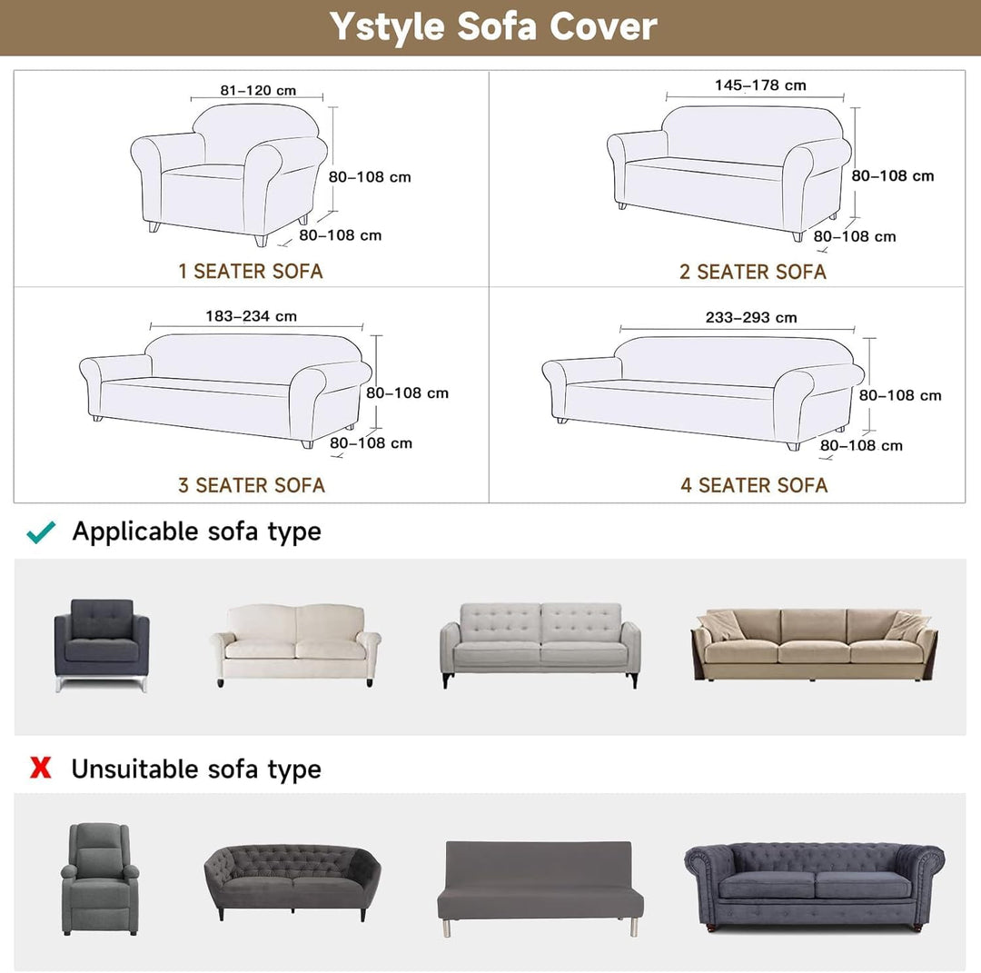 Ystyle Sofa überzug 1 Sitzer Mit Armlehne, Stretch Sofabezug rutschfest, Modern Sofa Cover Für Hunde