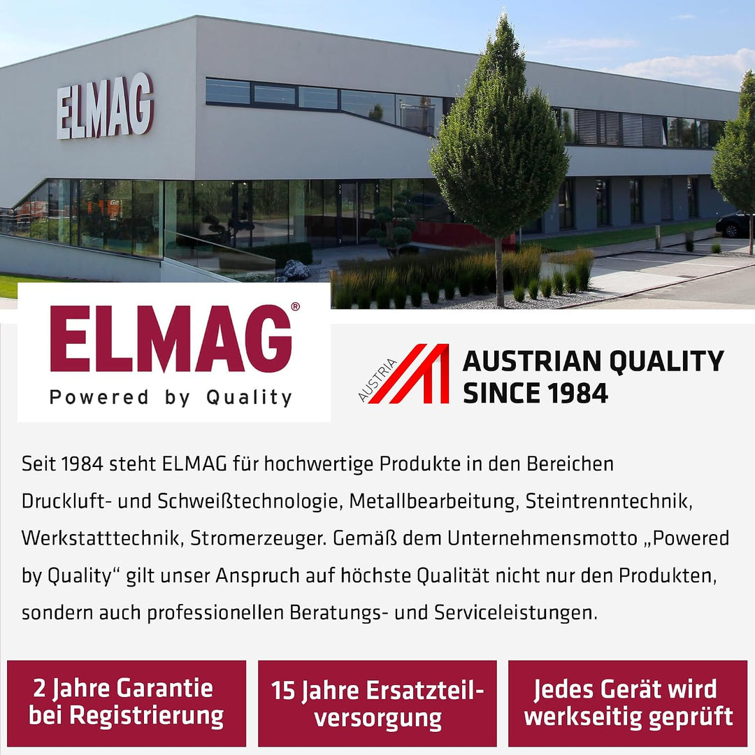 ELMAG Fliesenschneidmaschine KING 180 | Diamantscheibe Ø180 mm | 0–45° Gehrung | Nassschnitt | 0,6 k