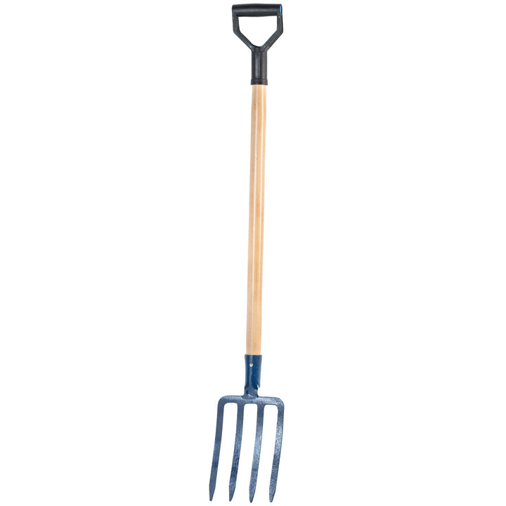KADAX Heugabel, Grabgabel mit D-Griff, Mistgabel mit Kopf aus hochqualitativem Stahl, ergonomische G