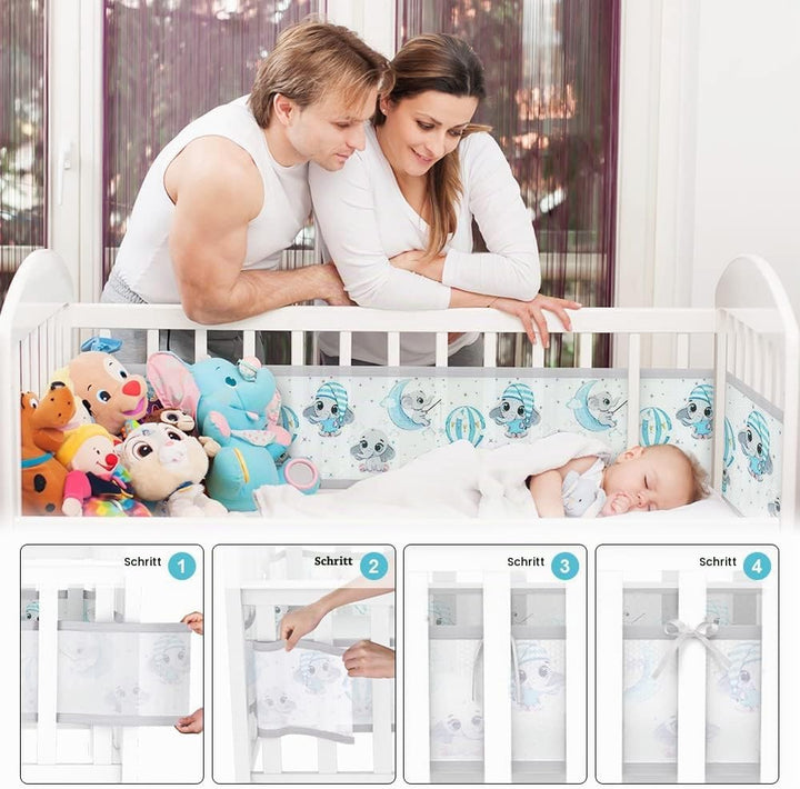 Vicloon Bettumrandung Nestchen, Nestchen für Kinderbetten Kantenschutz Baby Babybett, Atmungsaktive