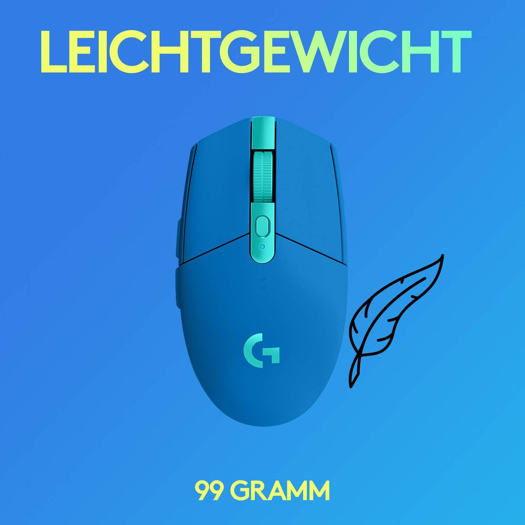 Logitech G305 LIGHTSPEED kabellose Gaming-Maus mit HERO 12K DPI Sensor, Wireless Verbindung, 6 progr