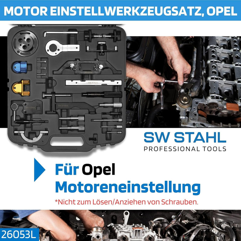 SW-Stahl 26053L Motor Einstellwerkzeug Satz I geeignet für Fahrzeuge von Opel I zum Einstellen der S