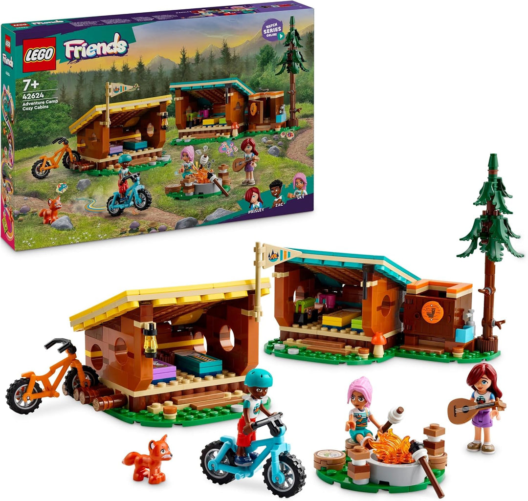 Lego Friends Gemütliche Hütten im Abenteuercamp, Spielset für Rollenspiele in freier Natur, Kindersp
