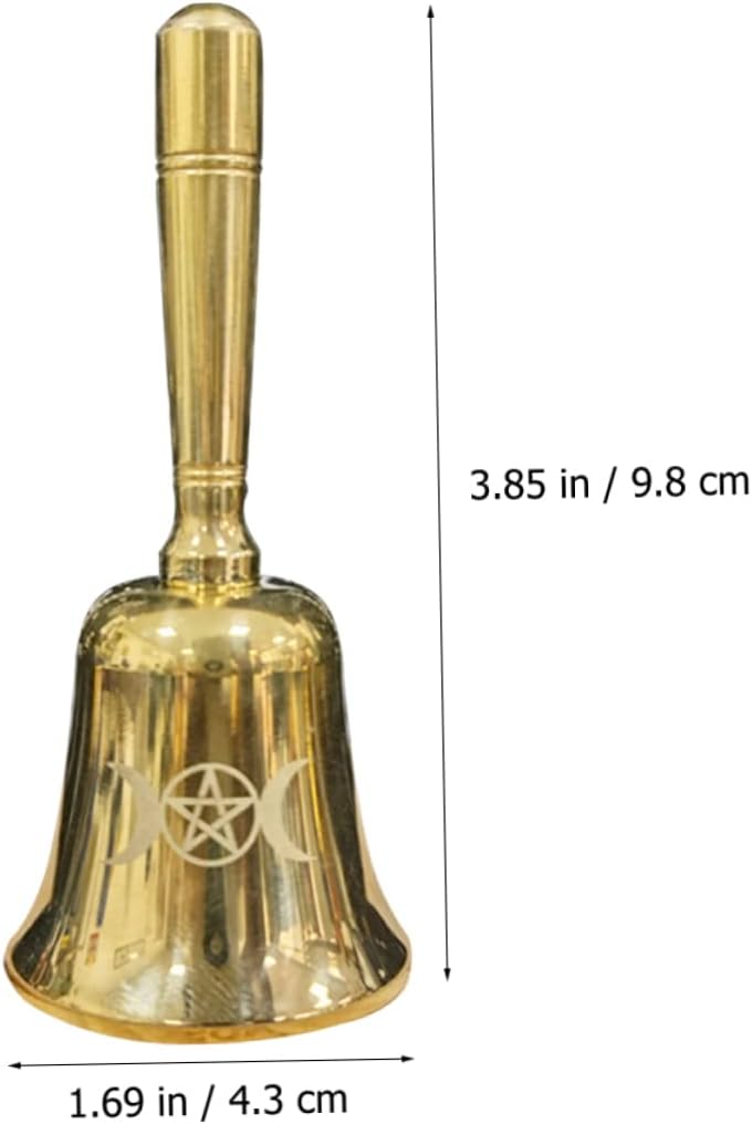 Rituelle Messing Handglocke Pentagramm Klein Langlebig für Meditation und Altardekoration 1, 1