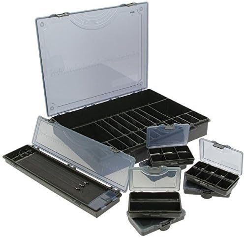 NGT Neu Karpfen Angeln 7+1 schwarz Gerät Boxen System + Köder Boxes & Stiff Rig Brett