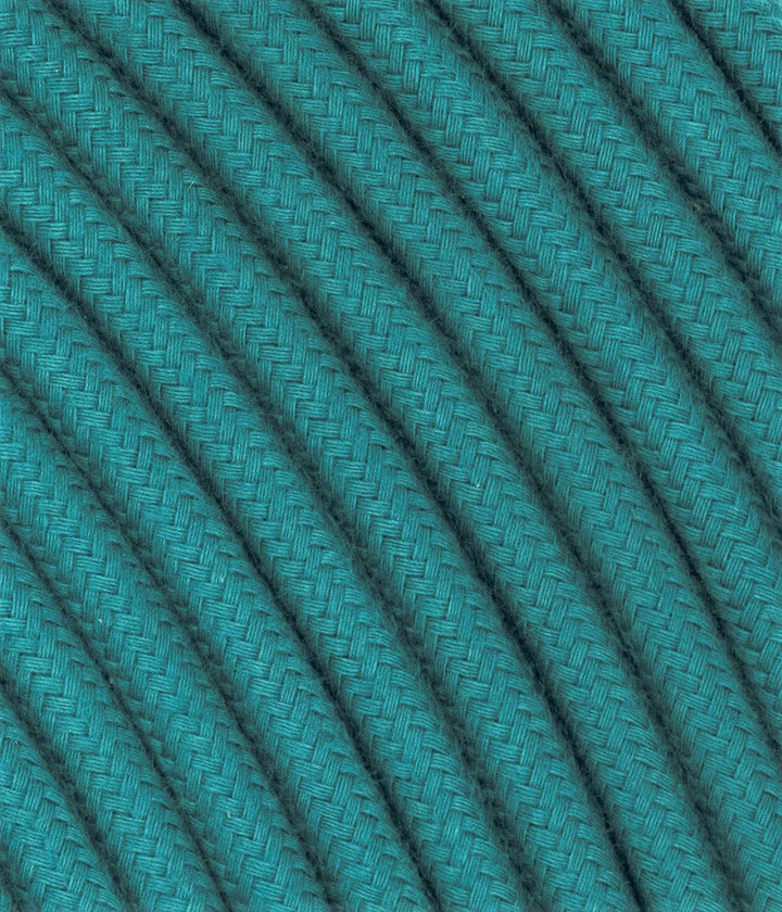 LaMorell LightDesign Textilkabel für Lampe, Stoffkabel 3-adrig (3x0,75mm²) - Blau/blaugrün. Made in