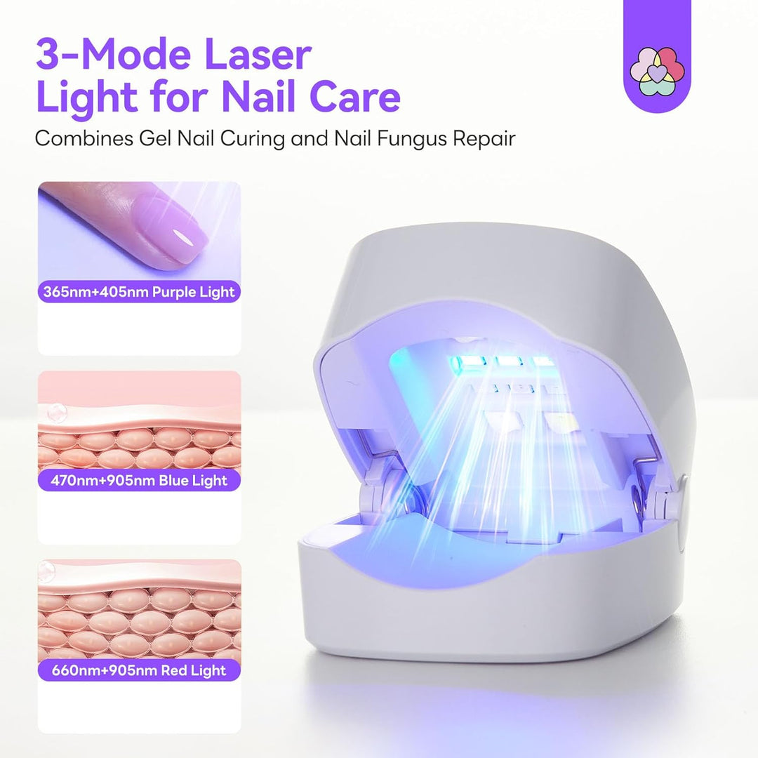 SAVILAND Essentials Nagelpilz Lasergerät: 3-in-1 Funktion Nagelpilz Reinigungsgerät Lila Rot Blau 3