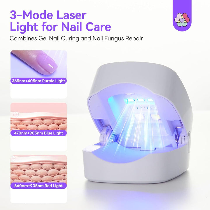SAVILAND Essentials Nagelpilz Lasergerät: 3-in-1 Funktion Nagelpilz Reinigungsgerät Lila Rot Blau 3