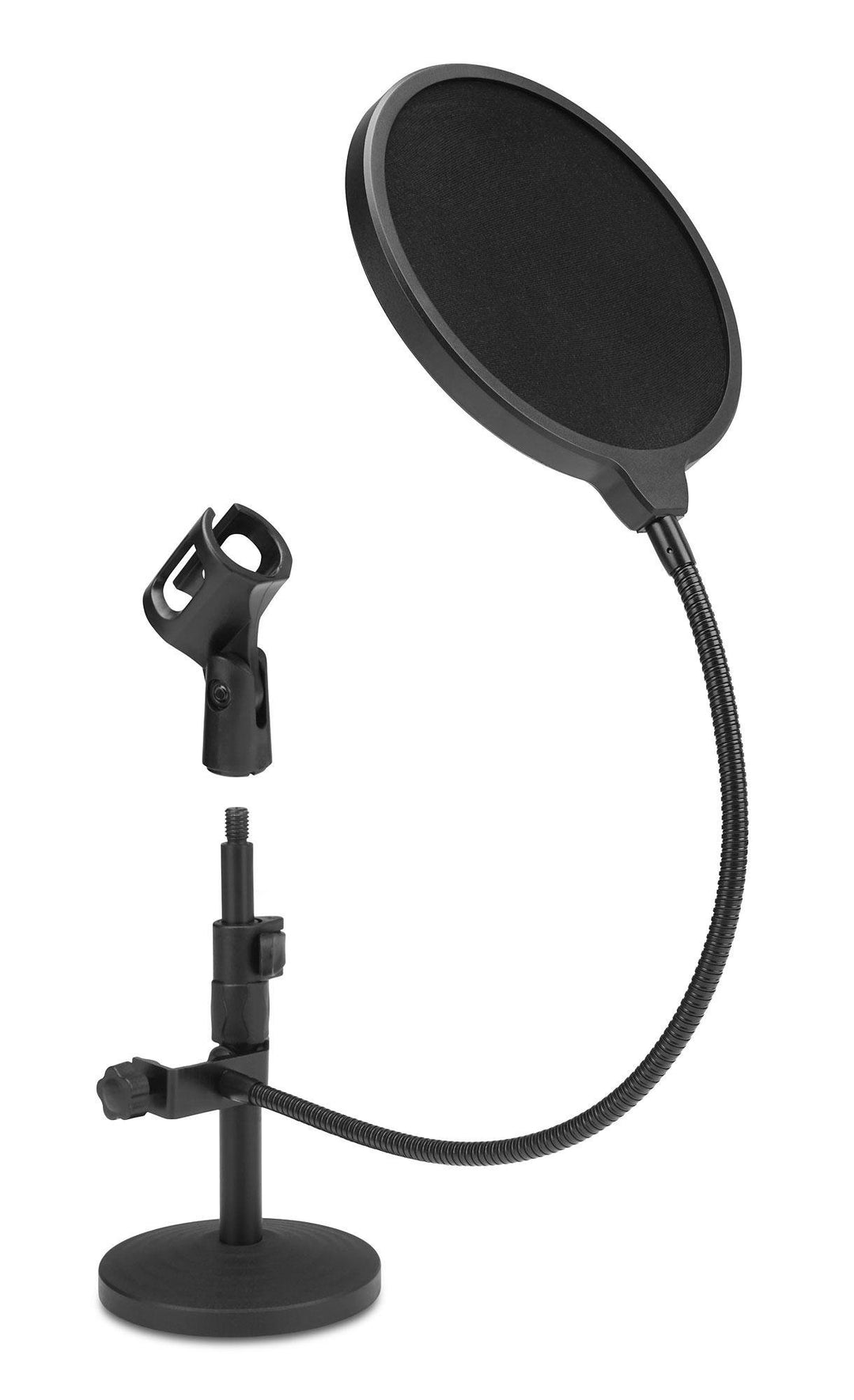 McGrey MST-20 Mikrofon Tischstativ mit Popkiller Set (Stufenlos höhenverstellbar, schwerer Gusssocke