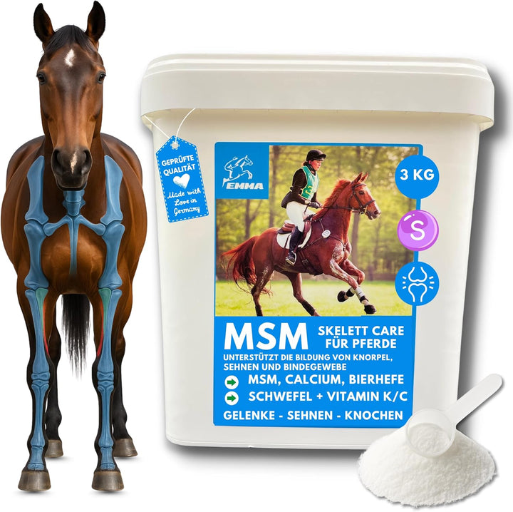 MSM Pulver I Gelenk Pulver für Pferde plus MSM Pferd - Knochen-Gelenk-Komplex mit Calcium Vitamin D