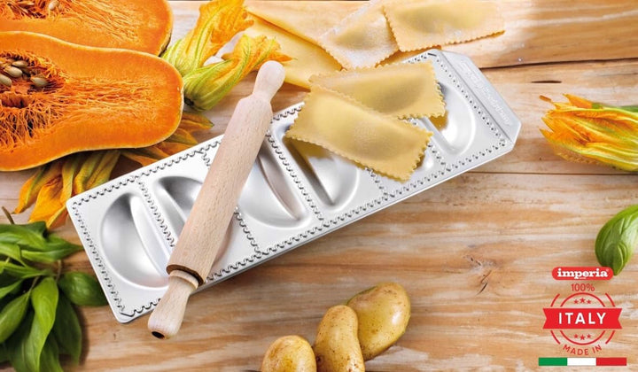 Imperia Raviolamp Classica Linie. Ravioliformen. 100% Made in Italy. Zubehör für Nudelmaschinen. Alu