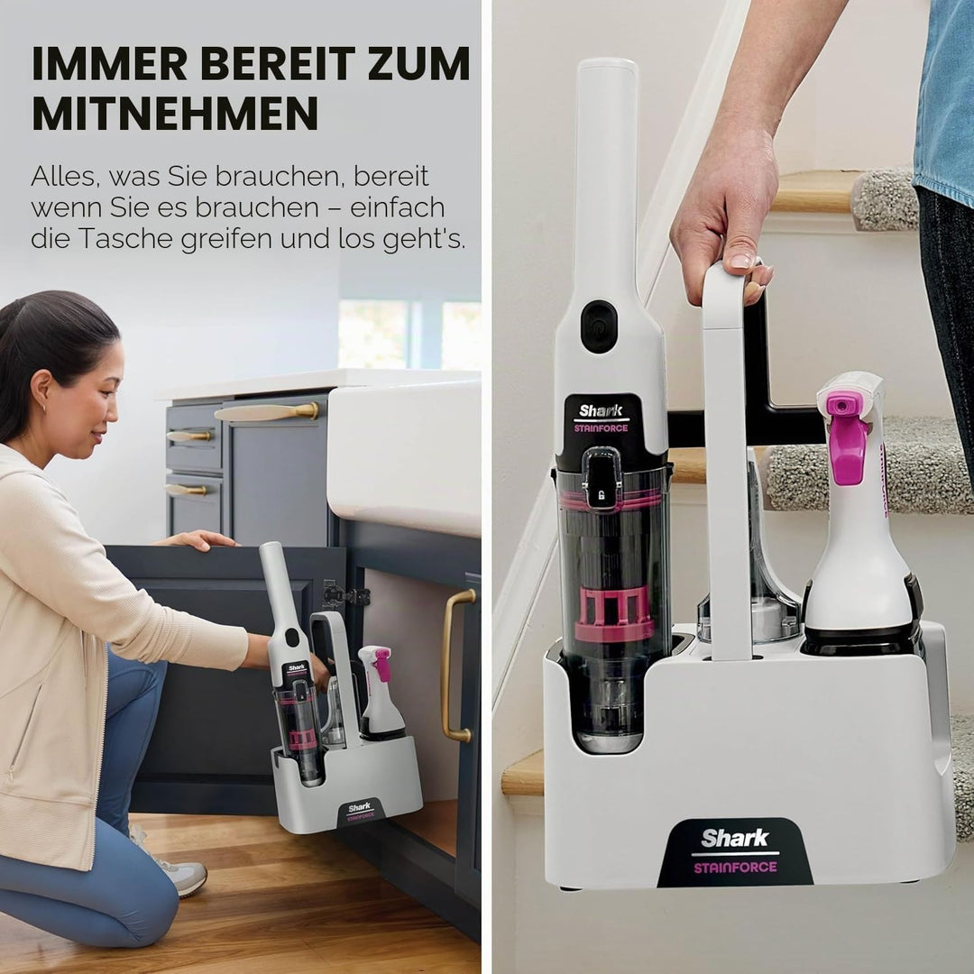 Shark StainForce HX100UKT Kabelloser Fleckenreiniger, leicht, tragbar, Flecken- und Geruchsbeseitige