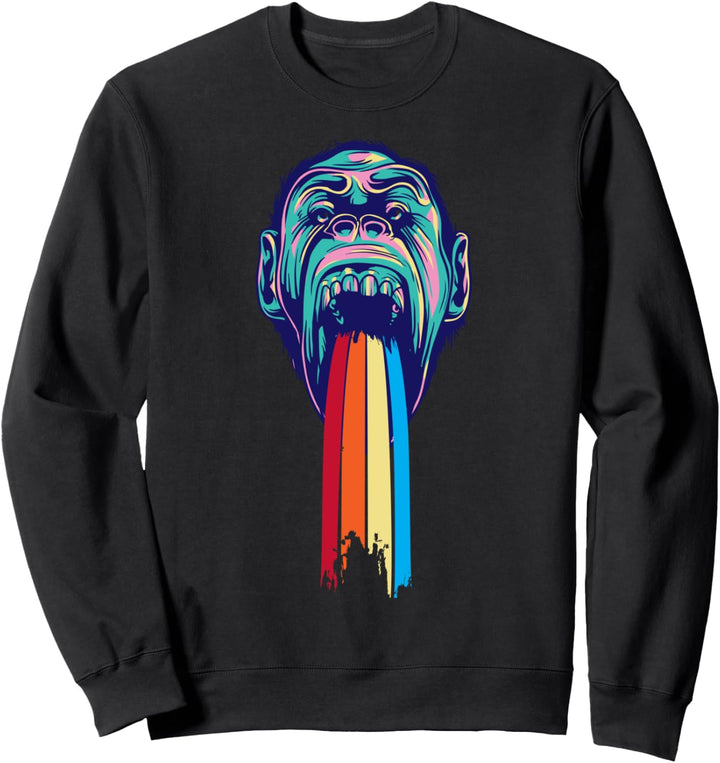 Rainbow Monkey - Funny Graphic Design Sweatshirt