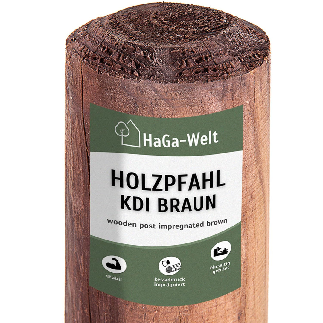 HaGa® Holzpfahl Baumpfahl Pfahl Zaunpfahl 5cmØ x 150cm Höhe aus Kiefer 5 St. - 150cm - Zaunbau - wit