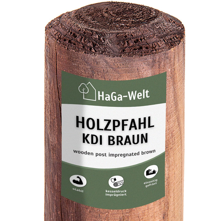 HaGa® Holzpfahl Baumpfahl Pfahl Zaunpfahl 5cmØ x 150cm Höhe aus Kiefer 5 St. - 150cm - Zaunbau - wit