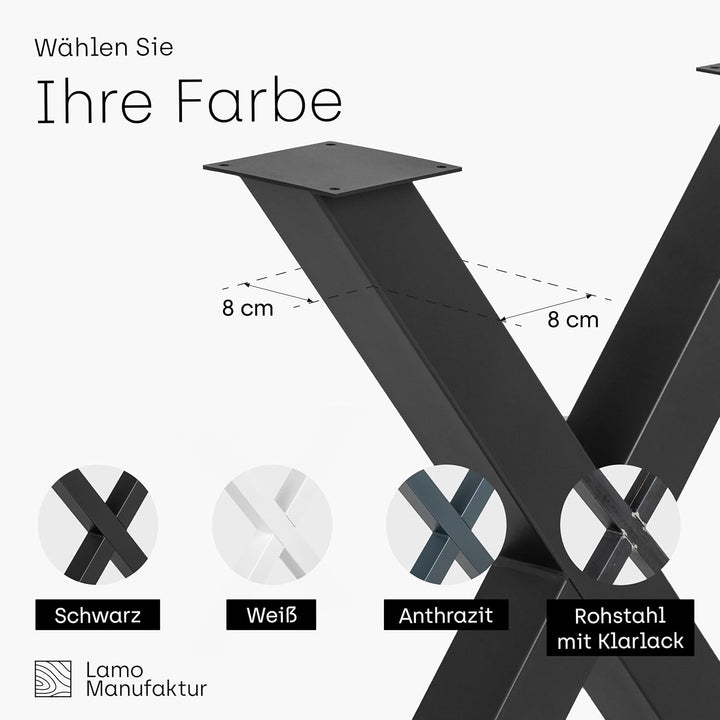 LAMO Manufaktur Tischbeine für Esstisch | Schreibtisch, Mark Massive | Vierkantprofil 80x80 mm, Tisc