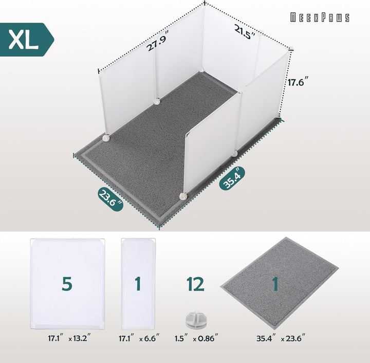 MEEXPAWS Extra grosse Katzentoilette, Spritzschutz, 68 x 50 cm, grosse Katzentoilette, leicht zu rei