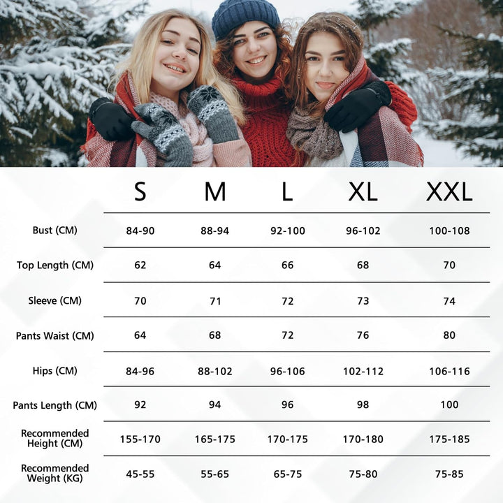 Hyeek Thermounterwäsche Damen, Warme Funktionsunterwäsche Skiunterwäsche Set Frauen mit Innenfleece