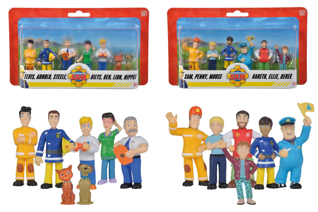 Simba 109252538 - Feuerwehrmann Sam Figuren Set, 6 Stück, 2-Fach Sortiert, es Wird nur eine Version