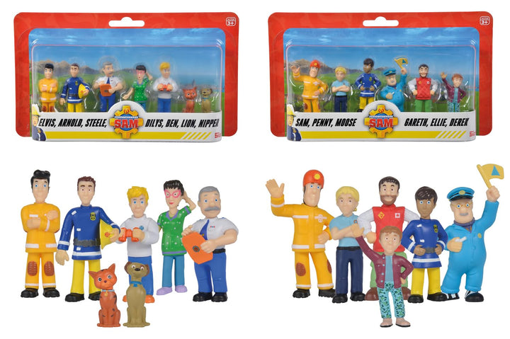 Simba 109252538 - Feuerwehrmann Sam Figuren Set, 6 Stück, 2-Fach Sortiert, es Wird nur eine Version