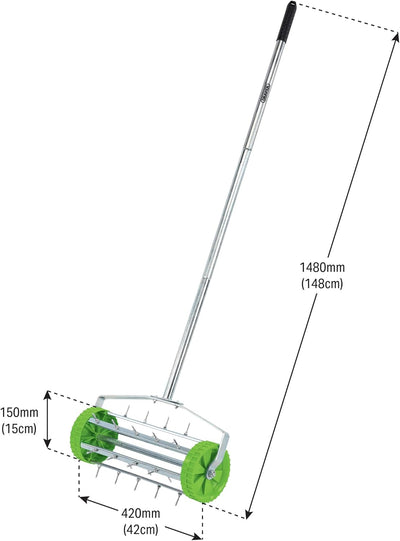 Draper Rollender Rasenlüfter mit 450 mm Stacheltrommel — 83983 — für Gartengrasbelüftung mit 33 mm Z