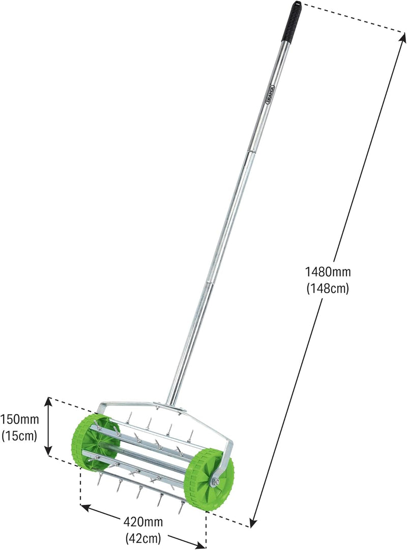 Draper Rollender Rasenlüfter mit 450 mm Stacheltrommel — 83983 — für Gartengrasbelüftung mit 33 mm Z