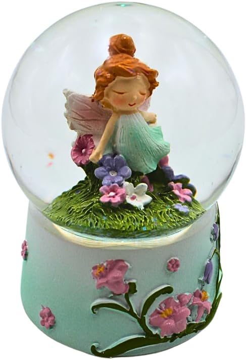 Dekohelden24 Schneekugel, Schüttelkugel, Fabelwesen - Schneekugel, Schneekugel mit Blumenmädchen, El