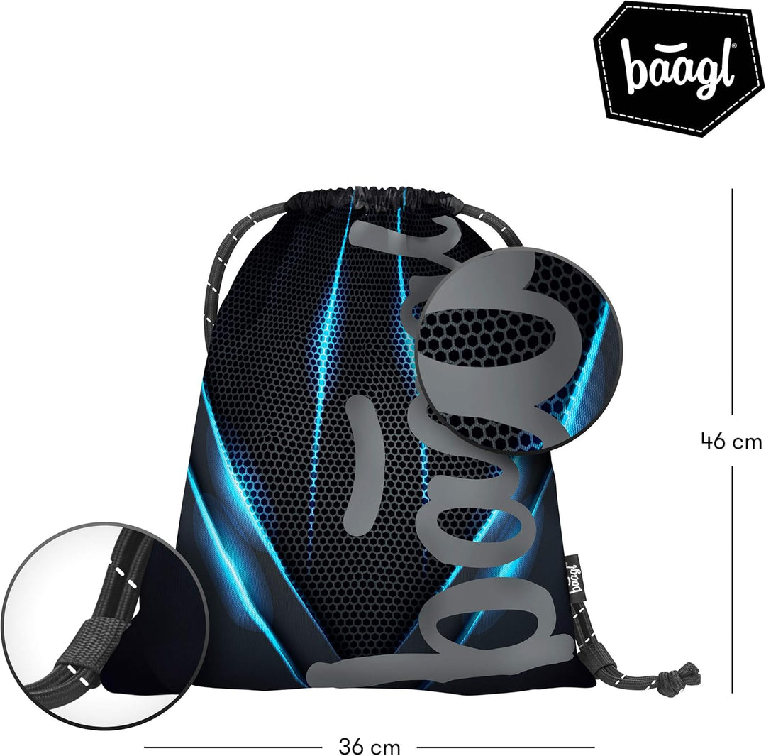 Baagl Schulrucksack Set Jungen 3 Teilig, Schultasche ab 3. Klasse, Grundschule Ranzen für Jungs mit