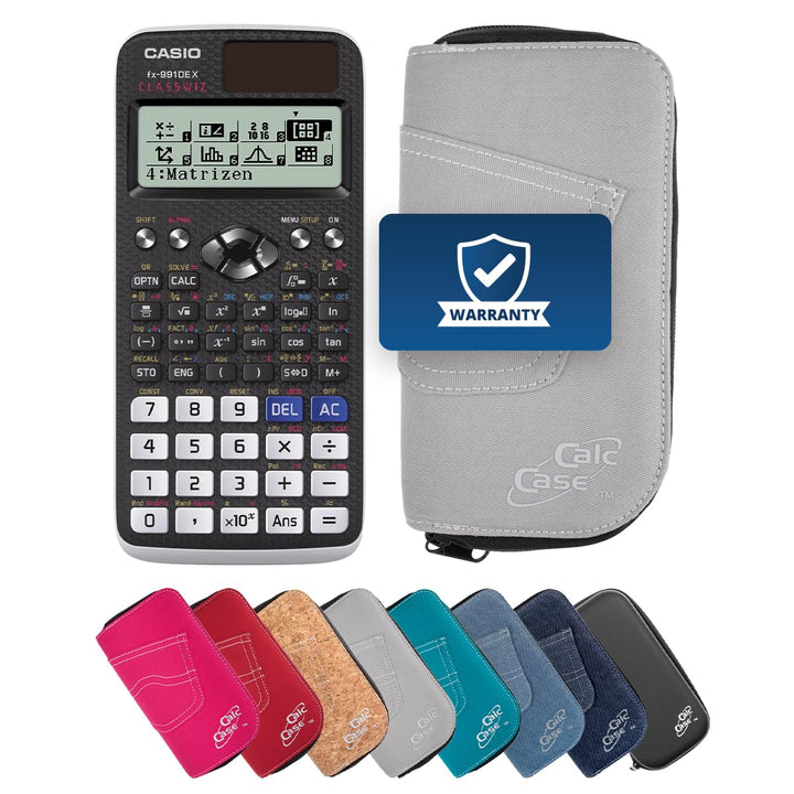 Casio FX 991DE X Schulrechner mit CalcCase Schutztasche, Wissenschaftlicher Taschenrechner – ideal f